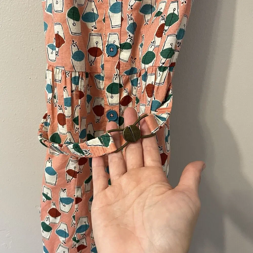 Mini Boden Summer Dress Pail Beach Summer Belt Sz 7-8 Lined